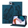For Xiaomi Redmi Pad SE Big Butterfly Embossed Leather Tablet Case(Blue)