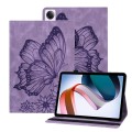 For Xiaomi Redmi Pad SE Big Butterfly Embossed Leather Tablet Case(Purple)