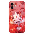 For iPhone 11 New Year Red Silicone Shockproof Phone Case(Happy Dragon Doll)