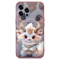 For iPhone 11 Pro New Year Red Silicone Shockproof Phone Case(White Dragon)