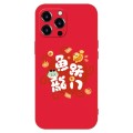 For iPhone 12 Pro Max New Year Red Silicone Shockproof Phone Case(Fish Dragon Gate)