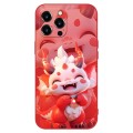 For iPhone 13 Pro New Year Red Silicone Shockproof Phone Case(Happy Dragon Doll)