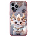 For iPhone 14 Pro New Year Red Silicone Shockproof Phone Case(White Dragon)