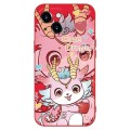 For iPhone 14 New Year Red Silicone Shockproof Phone Case(Cute Pink Dragon)