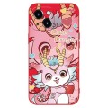 For iPhone 15 Plus New Year Red Silicone Shockproof Phone Case(Cute Pink Dragon)