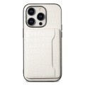 For iPhone 11 Pro Max Crocodile Texture Card Bag Design Full Coverage Phone Case(White)