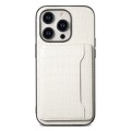 For iPhone 13 Pro Max Crocodile Texture Card Bag Design Full Coverage Phone Case(White)