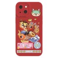 For iPhone 15 Cartoon Year of the Dragon Chinese Style Silicone Phone Case(Pepsi Cute)