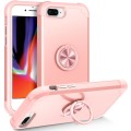 For iPhone 8 Plus / 7 Plus L2 Rotating Ring Holder Magnetic Phone Case(Rose Gold)