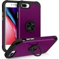 For iPhone 8 Plus / 7 Plus L2 Rotating Ring Holder Magnetic Phone Case(Dark Purple)