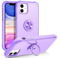 For iPhone 11 L2 Rotating Ring Holder Magnetic Phone Case(Light Purple)