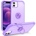 For iPhone 12 / 12 Pro L2 Rotating Ring Holder Magnetic Phone Case(Light Purple)