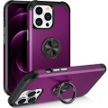 For iPhone 12 Pro Max L2 Rotating Ring Holder Magnetic Phone Case(Dark Purple)