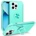 For iPhone 13 Pro L2 Rotating Ring Holder Magnetic Phone Case(Mint Green)