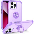 For iPhone 13 Pro L2 Rotating Ring Holder Magnetic Phone Case(Light Purple)