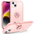 For iPhone 14 L2 Rotating Ring Holder Magnetic Phone Case(Rose Gold)