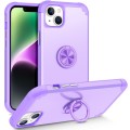 For iPhone 14 L2 Rotating Ring Holder Magnetic Phone Case(Light Purple)