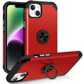 For iPhone 14 Plus L2 Rotating Ring Holder Magnetic Phone Case(Red)