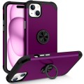 For iPhone 15 L2 Rotating Ring Holder Magnetic Phone Case(Dark Purple)
