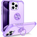 For iPhone 15 Pro Max L2 Rotating Ring Holder Magnetic Phone Case(Light Purple)