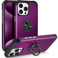 For iPhone 15 Pro Max L2 Rotating Ring Holder Magnetic Phone Case(Dark Purple)