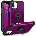 For iPhone X / XS L2 Rotating Ring Holder Magnetic Phone Case(Dark Purple)