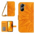 For ZTE Libero 5G IV Skin Feel Sun Flower Pattern Leather Phone Case with Lanyard(Yellow)