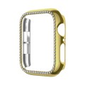 For Apple Watch Series 6 / 5 / 4 / SE 40mm Plating Row Diamond Hollow PC Watch Case(Gold)