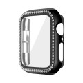 For Apple Watch Series 3 / 2 / 1 38mm Plating Row Diamond PC Watch Case with Film(Black)