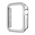 For Apple Watch Series 3 / 2 / 1 38mm Plating Dual-Row Diamond Hollow PC Watch Case(Silver)