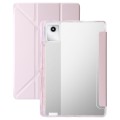 For Lenovo Tab M11 /Xiaoxin Pad 11 2024 Clear Acrylic Deformation Leather Tablet Case(Pink)