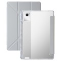 For Lenovo Tab M11 /Xiaoxin Pad 11 2024 Clear Acrylic Deformation Leather Tablet Case(Grey)