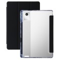 For Lenovo Tab M11 /Xiaoxin Pad 11 2024 Clear Acrylic 3-Fold Leather Tablet Case(Black)