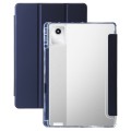 For Lenovo Tab M11 /Xiaoxin Pad 11 2024 Clear Acrylic 3-Fold Leather Tablet Case(Dark Blue)
