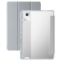 For Lenovo Tab M11 /Xiaoxin Pad 11 2024 Clear Acrylic 3-Fold Leather Tablet Case(Grey)