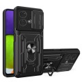 For Motorola Edge 40 Neo 5G Sliding Camshield TPU+PC Phone Case with Card Slot(Black)