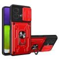 For Motorola Edge 40 Neo 5G Sliding Camshield TPU+PC Phone Case with Card Slot(Red)