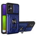 For Motorola Moto G14 Sliding Camshield TPU+PC Phone Case with Card Slot(Blue)