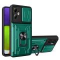 For Motorola Moto G14 Sliding Camshield TPU+PC Phone Case with Card Slot(Dark Green)