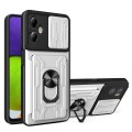 For Motorola Moto G14 Sliding Camshield TPU+PC Phone Case with Card Slot(White)