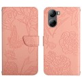 For ZTE Libero 5G IV Skin Feel Butterfly Peony Embossed Leather Phone Case(Pink)