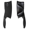 For iPhone 15 Pro Max Simulated Kitchen Knife TPU + PC Phone Case(Black)