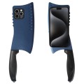 For iPhone 15 Pro Simulated Kitchen Knife TPU + PC Phone Case(Blue)