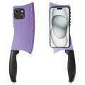 For iPhone 15 Plus Simulated Kitchen Knife TPU + PC Phone Case(Purple)