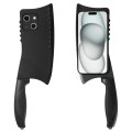 For iPhone 15 Plus Simulated Kitchen Knife TPU + PC Phone Case(Black)