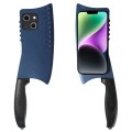 For iPhone 14 Simulated Kitchen Knife TPU + PC Phone Case(Blue)