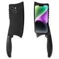 For iPhone 14 Simulated Kitchen Knife TPU + PC Phone Case(Black)