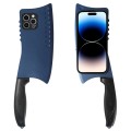 For iPhone 14 Pro Simulated Kitchen Knife TPU + PC Phone Case(Blue)