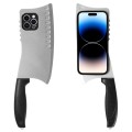 For iPhone 14 Pro Max Simulated Kitchen Knife TPU + PC Phone Case(Silver)