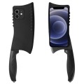 For iPhone 12 Simulated Kitchen Knife TPU + PC Phone Case(Black)